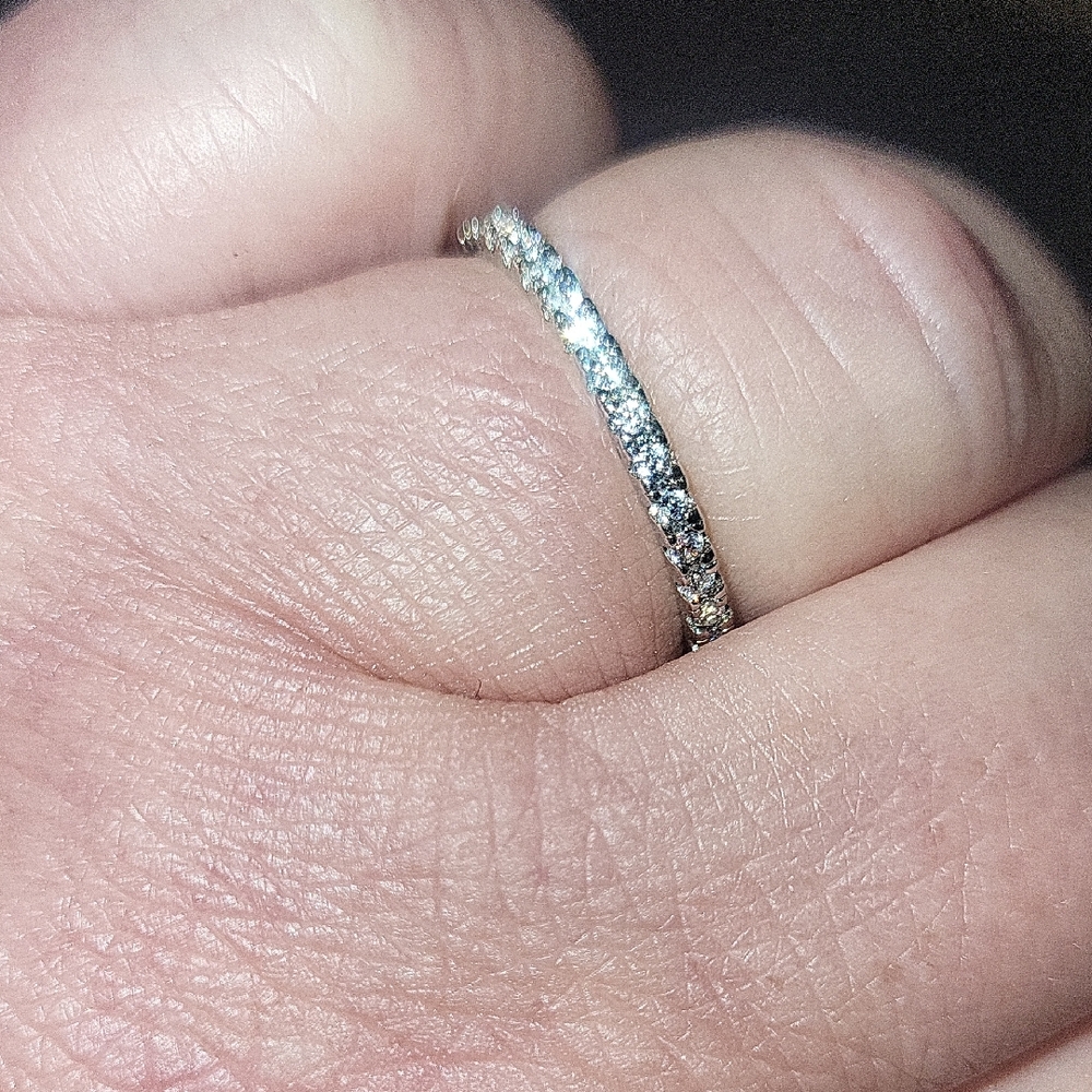Elegant Silver Diamond Like Band